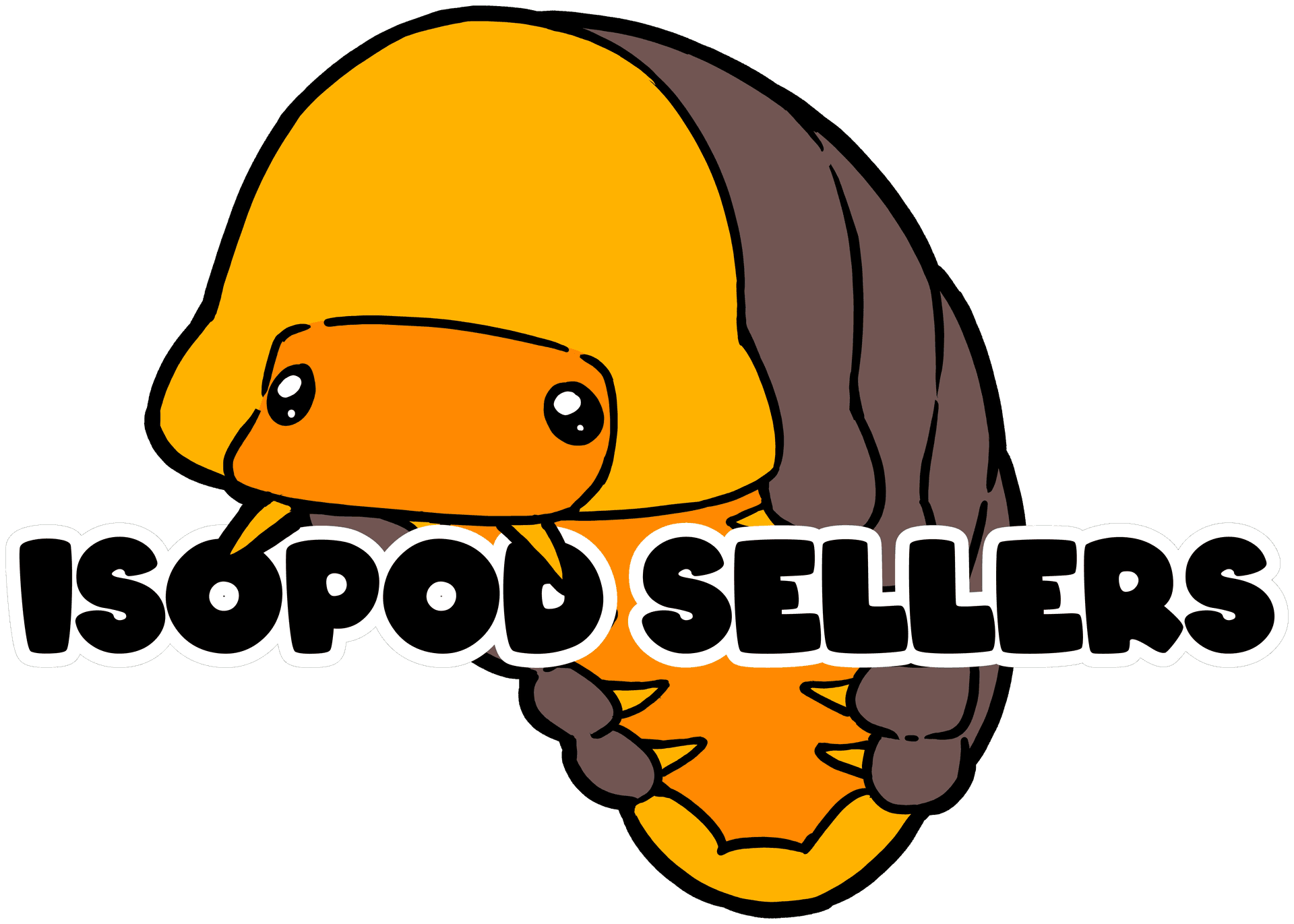 Rubber Ducky isopod illustration with the isopod sellers wordmark